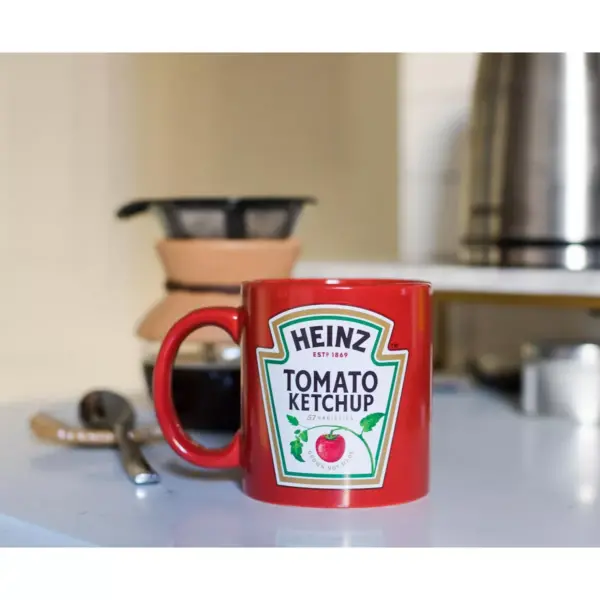 Toynk Heinz Ketchup Logo "Worth The Wait" Ceramic Coffee Mug | Holds 16 Ounces