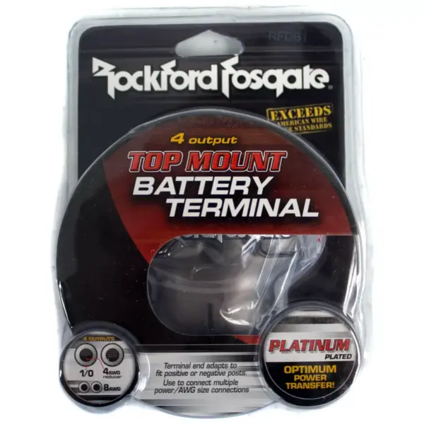 ROCKFORD FOSGATE RFDB1 0/1/4-Gauge 8 Ga Positive/Negative Car Battery Terminal