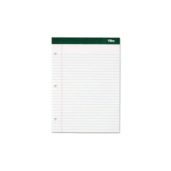 Tops Double Docket Writing Pad 8 1/2 x 11 3/4 Legal/Wide White 100 Sheets 63379