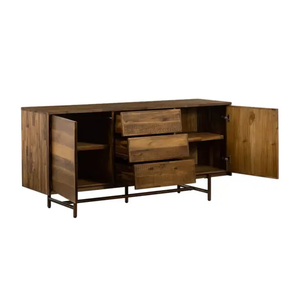 Superb Rustic Oak Buffet Cabinet Brown - Armen Living