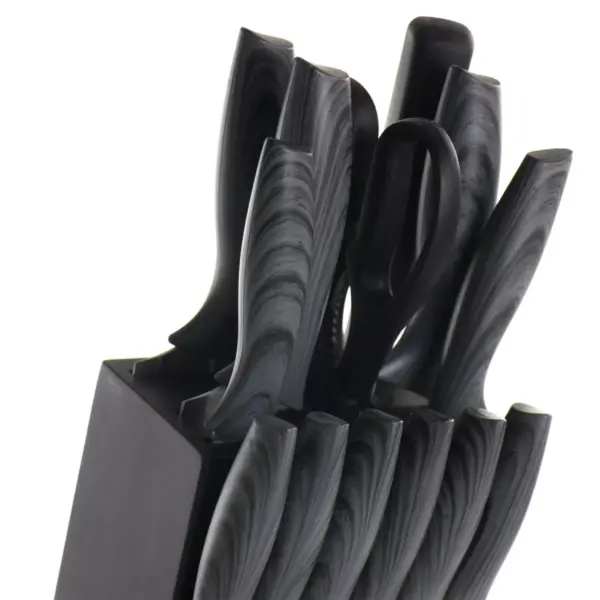 Gibson Home Rubber Soul 14 Piece High Carbon Stainless Steel Cutlery Set in Dark Grey