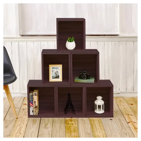 Way Basics Stackable Eco Storage Cube Cubby Organizer Espresso Wood Grain