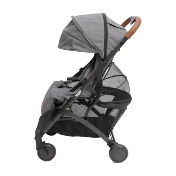 Keenz Air Plus Lightweight Compact 2 in 1 Pet and Baby Stroller Travel System with 55 Pound Capacity, Reclining Seat, Canopy, and Storage Basket, Gray