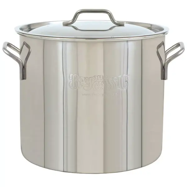 Bayou Classic 30 Quart / 7.5 Gallon Stainless Steel Kitchen Restaurant Malt Beer Brew Kettle Gumbo Soup Stock Pot with Lid, Mirror Satin