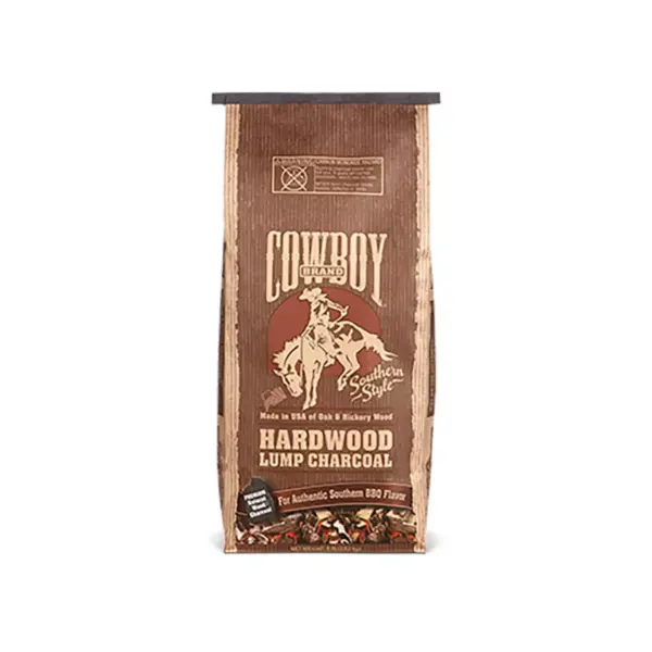 Cowboy 18 Pound Bag of Southern Style Hardwood Lump BBQ Charcoal for Outdoor Cooking Grills and Smokers (2 Pack)