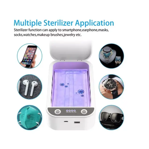 UVC Sterilizer Cell Phone Cleaner, Portable Smart Phone Cleaner Cleaning Device for All Cellphone Toothbrush Salon Tool