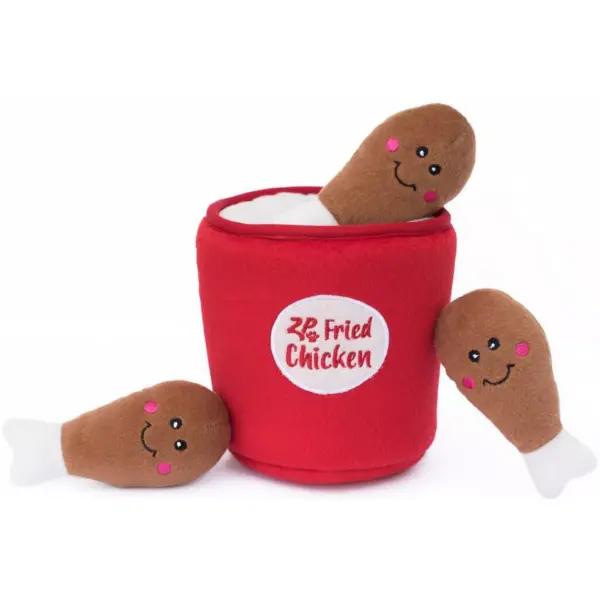 ZippyPaws Burrow Bucket of Chicken Dog Toy