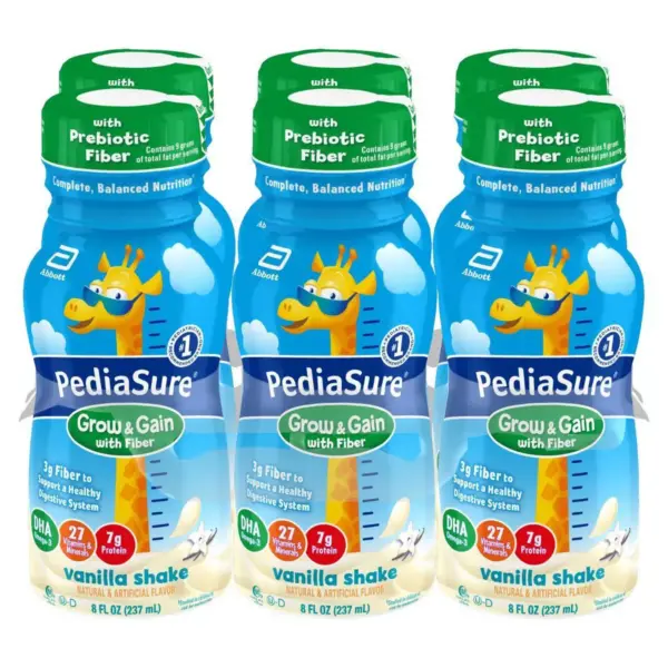 PediaSure Grow & Gain with Fiber Kids' Nutritional Shake Vanilla - 6 ct/48 fl oz