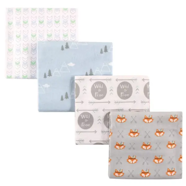 Luvable Friends Baby Boy Cotton Flannel Receiving Blankets, Wild Free, One Size