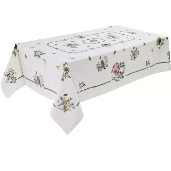 Avanti Botanic Birds 84" Tablecloth - Multicolored