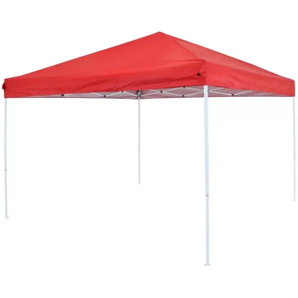 10'x10' Quick-Up Steel Frame Canopy with Carrying Bag Red - Sunnydaze