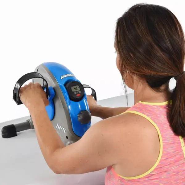 Stamina Mini Exercise Bike with Smooth Pedal System - Blue