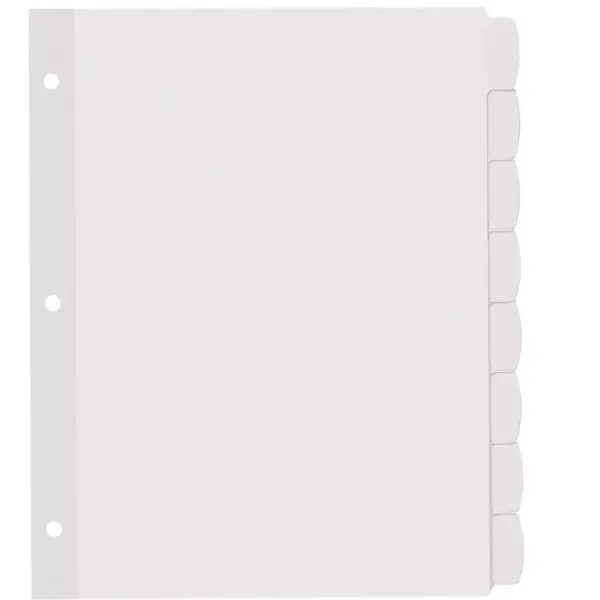 Avery Easy Peel White Label Tab Dividers 8-Tab 6/PK White 14433