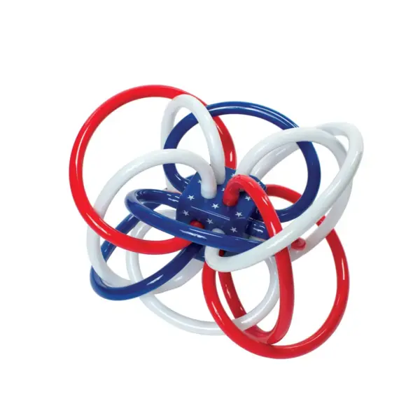 Manhattan Toy Winkel Red, White & Blue Rattle and Sensory Teether