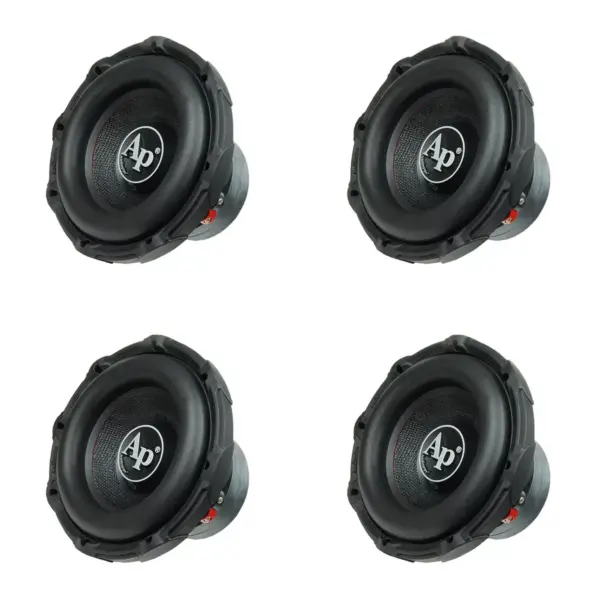 AudioPipe TXX-BD2-10 High Power 1200W 10" 4 Ohm DVC Car Audio Subwoofer, Black (4 Pack)