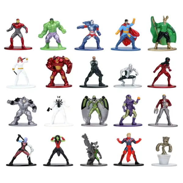 Jada Toys Nano Metalfigs Marvel Die-Cast Figures 1.65" 20-Pack