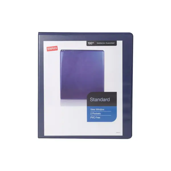 Staples Standard 1" 3-Ring View Binder Blue (26433-CC) 82638