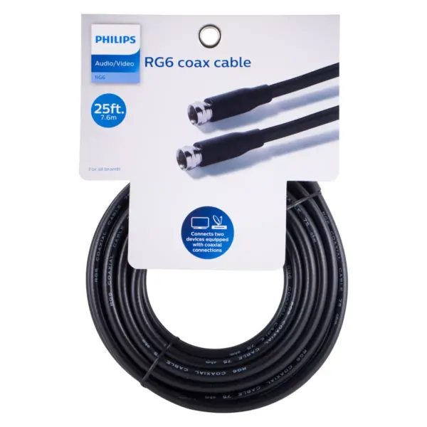 Philips 25' RG6 Coax Cable - Black