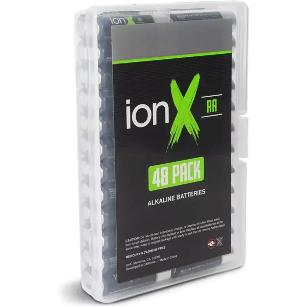 IonX AA Batteries - 48 Count High Performance Alkaline Double A 1.5 Volt Battery