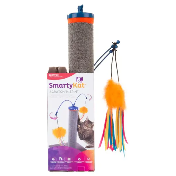 SmartyKat Scratch and Spin Carpet Cat Scratcher Wand - 2pk