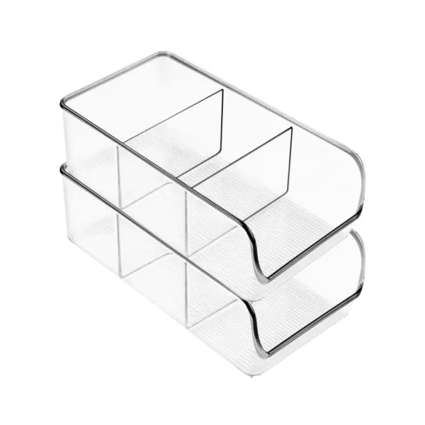 mDesign Plastic Food Packet Kitchen Storage Organizer Bin Caddy, 4 Pack - Clear