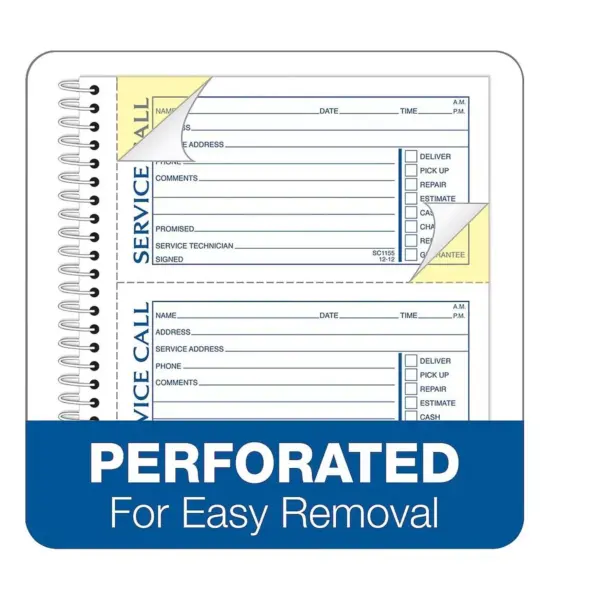 Adams Service Call Book Spiral bound 5-1/4"x11" SC1155