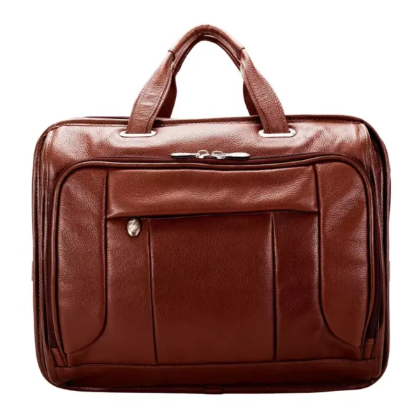 McKlein 15" River West Pebble Grain Calfskin Leather Laptop Bag - Brown