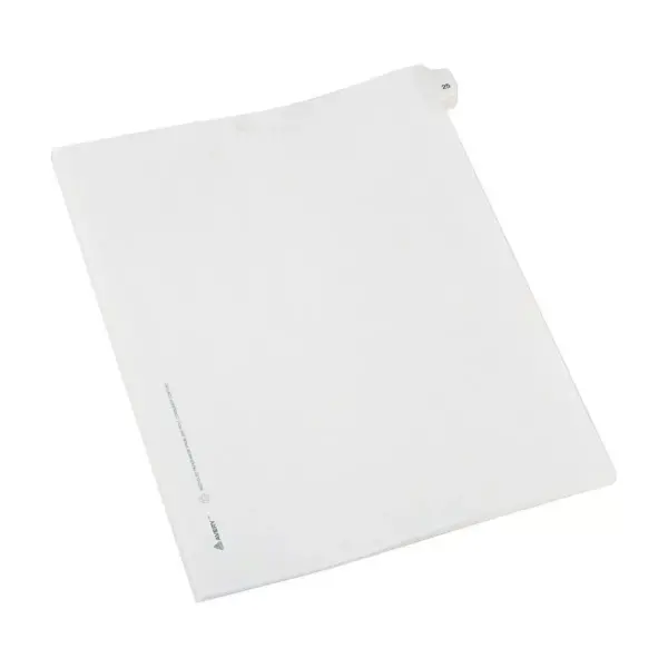 Avery Allstate-Style Legal Exhibit Side Tab Divider Title: 25 Letter White 25/Pack 82223