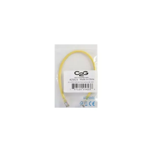 C2G-10ft Cat5e Non-Booted Unshielded (UTP) Network Patch Cable - Yellow - Category 5e for Network Device - RJ-45 Male - RJ-45 Male - 10ft - Yellow