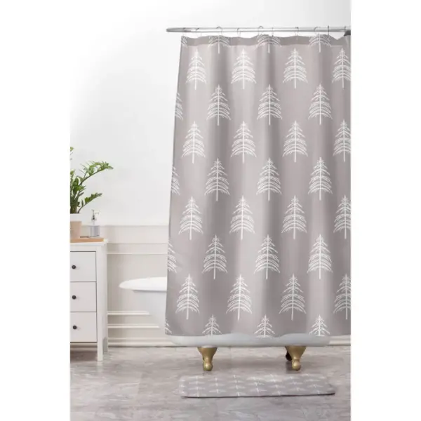 Lisa Argyropoulos Linear Trees Memory Foam Bath Mat Gray - Deny Designs