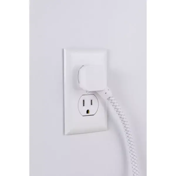 Philips 3-Outlet Surge Protector with 1 Ft. Extension Cord, Gray and White