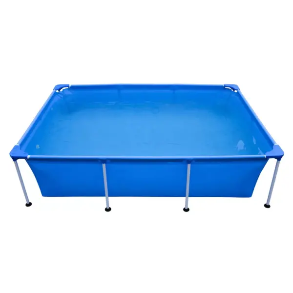 JLeisure Avenli 17818 Outdoor Backyard 8.5 x 6 x 2 Feet Above Ground Rectangular Steel Frame Pool with Repair Kit for Kids and Adults, Blue