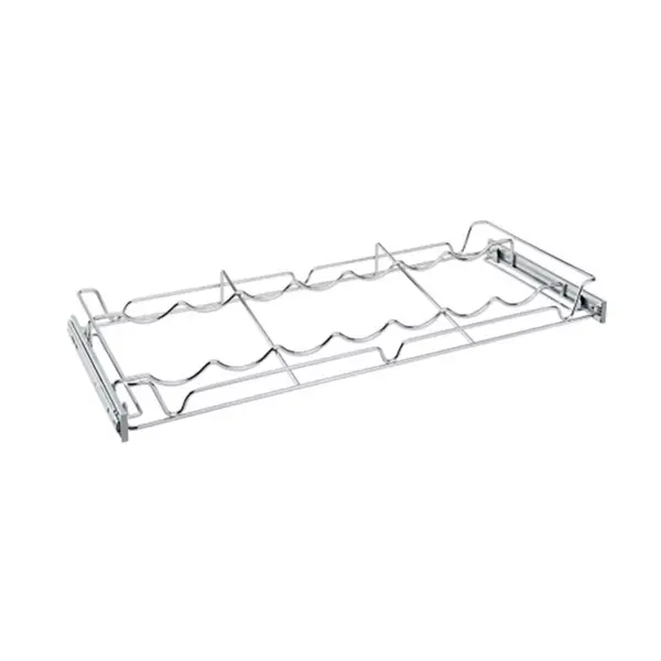 Rev-A-Shelf Sidelines 5WBR-30CR-1 30 Inch Single Chrome Wire Pullout 7 Wine Bottle Rack Display Organizer for 14 Inch Deep Kitchen Pantry