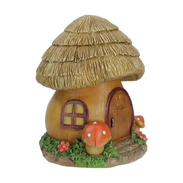 Northlight 6.25" Brown Mushroom House Outdoor Garden Statue