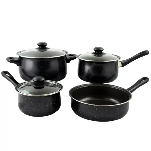 Gibson Home Casselman 7 piece Cookware Set in Black with Bakelite Handle