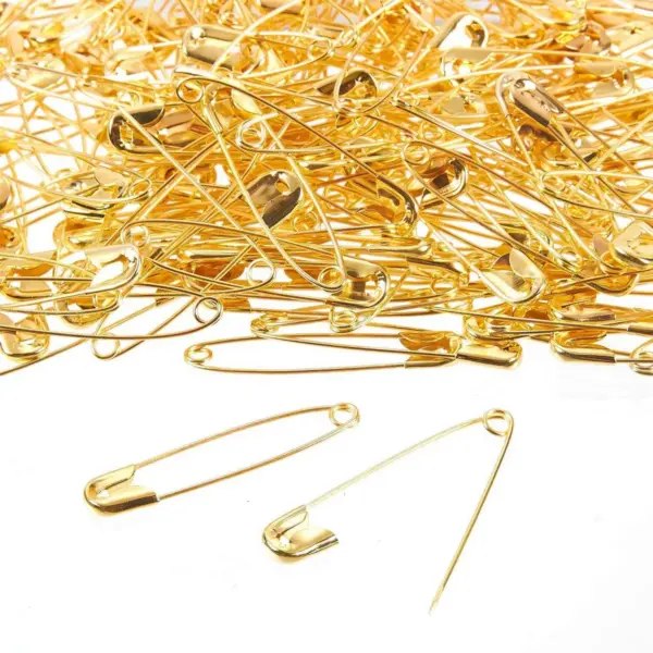 400-Count Safety Pins - Large Safety Pins for Garment Repair, Quilting, Jewelry Making, Gold - 1.7 x 0.4 inches