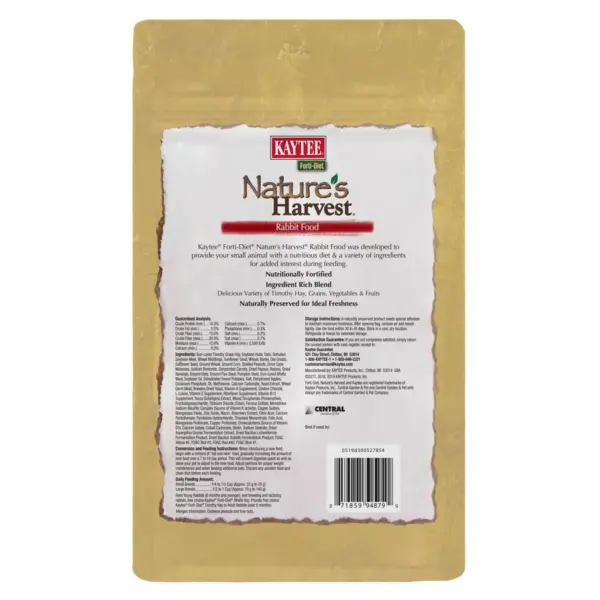 Kaytee Nature's Harvest Rabbit Small Animal Food - 4lbs