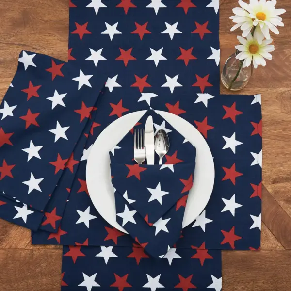 C&F Home 13" x 72" Liberty Stars Table July 4th Runner