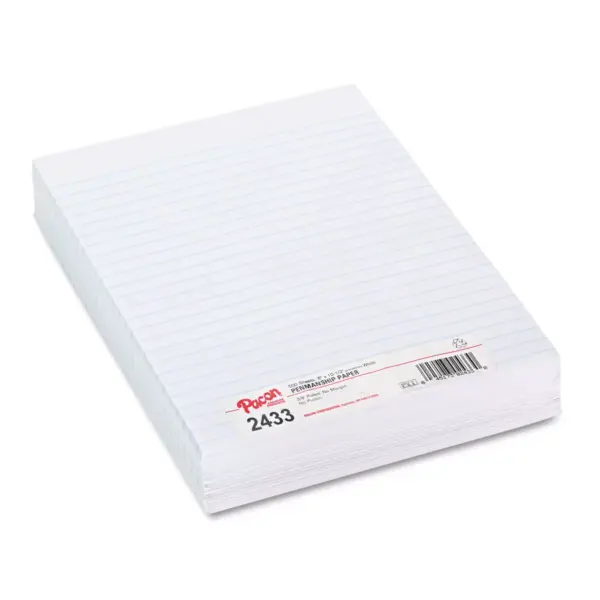 Pacon Composition Paper 3/8" Ruling 16 lbs. 8 x 10-1/2 White 500 Sheets/Pack 2433