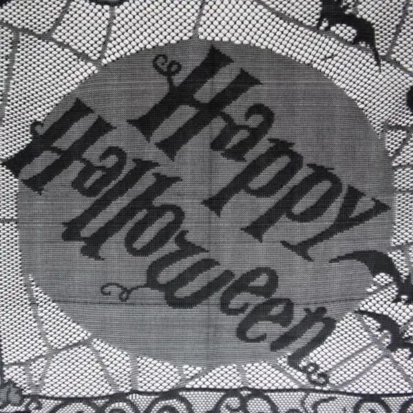 Happy Halloween Lace Tablecloth Black - Design Imports