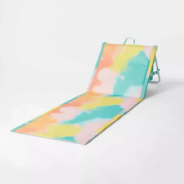 Folding Portable Beach Lounger - Blue Tie Dye - Sun Squad™