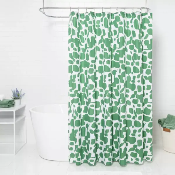 Microfiber Shower Curtain Green/White - Room Essentials™