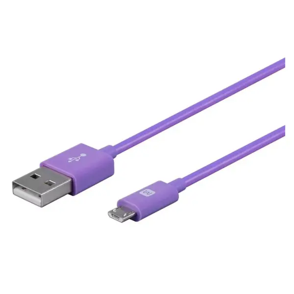 Monoprice USB Type-A to Micro Type-B Cable - 6 Feet - Purple | 2.4A, 22/30AWG - Select Series