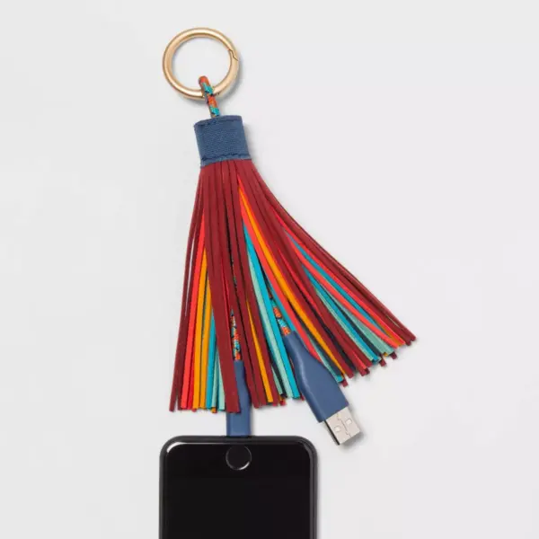 heyday™ 12" Lightning to USB-A Keychain Cable - Night Blue