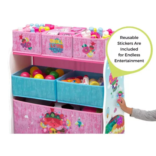 Trolls World Tour Design and Store 6 Bin Toy Organizer - Delta Children