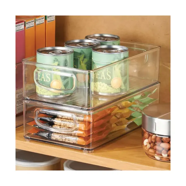 mDesign Plastic Kitchen Food Storage Organizer Bin, 4 Piece Set - Clear