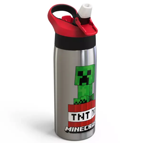 Minecraft 19oz Stainless Steel Water Bottle Red/Green - Zak Designs