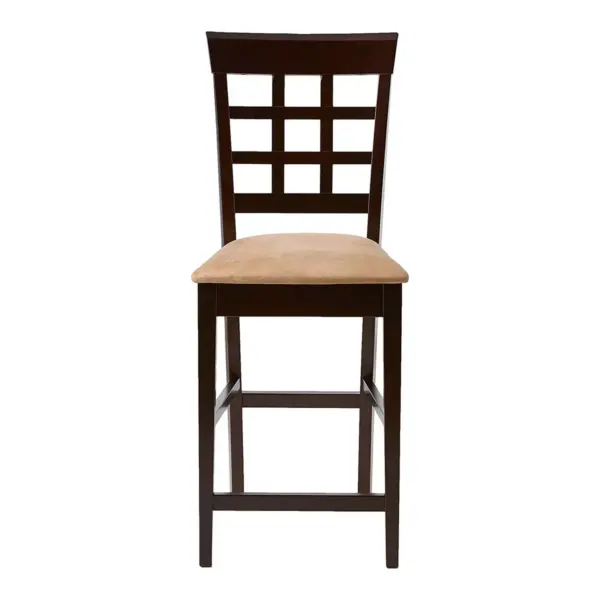 Coaster Home Furnishings Upholstered Hardwood Counter Height Stools Dining Room Chair Bar Stools, Cappuccino  and Tan (Set of 2)