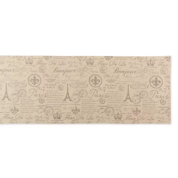 Black French Flourish Printed Table Runner - Design Imports