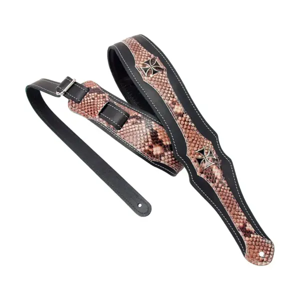 LM Products 2.75" Outlaw Iron Cross Leather Guitar Strap